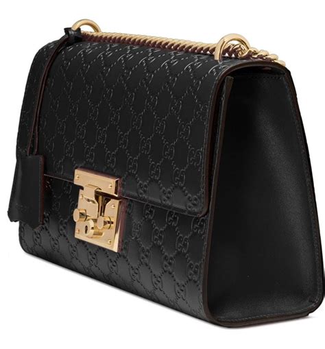 gucci medium padlock signature leather shoulder bag|padlock small gg shoulder bag.